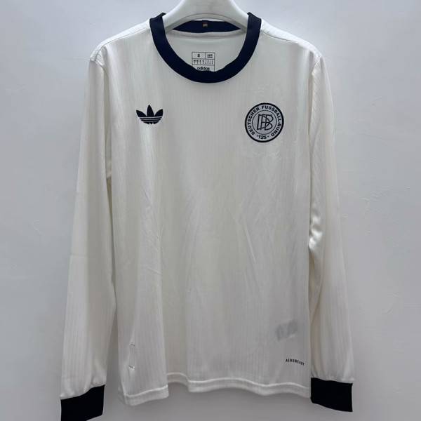 25/26 Germany White 125th Anniversary Edition  Long Sleeve  Fans Soccer Jersey