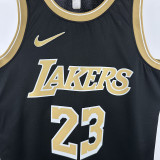 23/24 LAKERS JAMES # 23 Black Honor EditionTop Quality Hot Pressing NBA Jersey(荣耀版黑、圆领)
