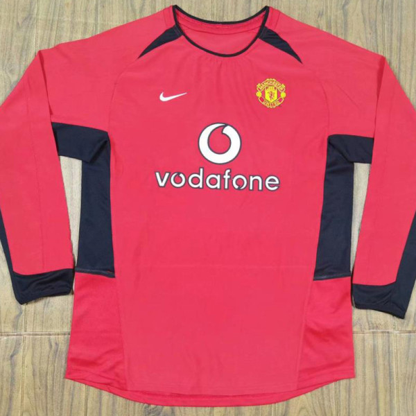 2002/2004 Man Utd Home Long Sleeve Retro Soccer Jersey (长袖)