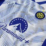 24/25 INT White # blue stripes Training Short Suit