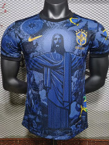 2024 Brazil Christ statue Blue Player Version Soccer Jersey