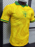 24/25 Brazil Yellow Wavy Pattern Special Edition  Player Version Soccer Jersey