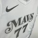 24/25 Dallas Mavericks DONCIC # 77 White City Edition  Top Quality Hot Pressing Retro NBA Jersey