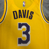 22/23 LAKERS DAVIS #3 Yellow Top Quality Hot Pressing NBA Jersey(圆领)