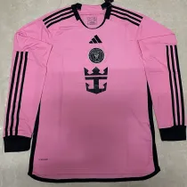 24/25 Inter Miami Home Long Sleeve Fans Soccer Jersey(长袖)