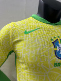 2024 Brazil Home  Long Sleeve  Player Version Soccer Jersey(长袖球员)