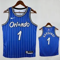 18/19 Magic HARDAWAY #1 Retro Striped Blue Top Quality Hot Pressing NBA Jersey 复古 条纹蓝色