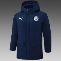 24/25 Man City Royal Blue Hooded Cotton Coat G239 白色彪马标