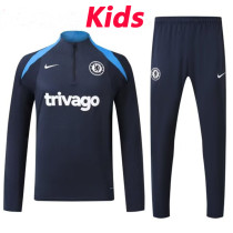 24/25 CHE Sapphire Blue Kids Half Pull Tracksuit  (童装、半拉链)