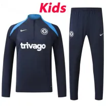 24/25 CHE Sapphire Blue Kids Half Pull Tracksuit  (童装、半拉链)