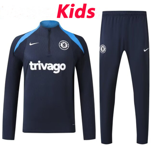 24/25 CHE Sapphire Blue Kids Half Pull Tracksuit  (童装、半拉链)