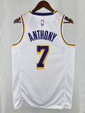 22/23 Lakers ANTHONY # 7 White Top Quality Hot Pressing NBA Jersey(圆领）