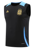 24/25  Argentina Black Tank top Training Shirts(黑色蓝肩）