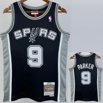 2002/2003 SA Spurs PARKER #9 Black Retro Top Quality Hot Pressing NBA Jersey