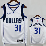 22/23 Dallas Mavericks THOMPSON #31 White Home Top Quality Hot Pressing  NBA Jersey主场（V领）