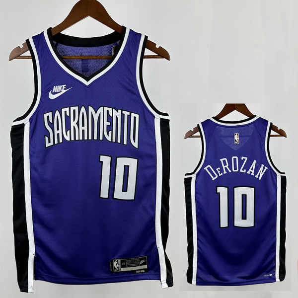 24/25 Kings DeROZAN #10  Purple Top Quality Hot Pressing Retro NBA Jersey