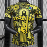 2024 Brazil Christ statue Yellow Player Version Soccer Jersey