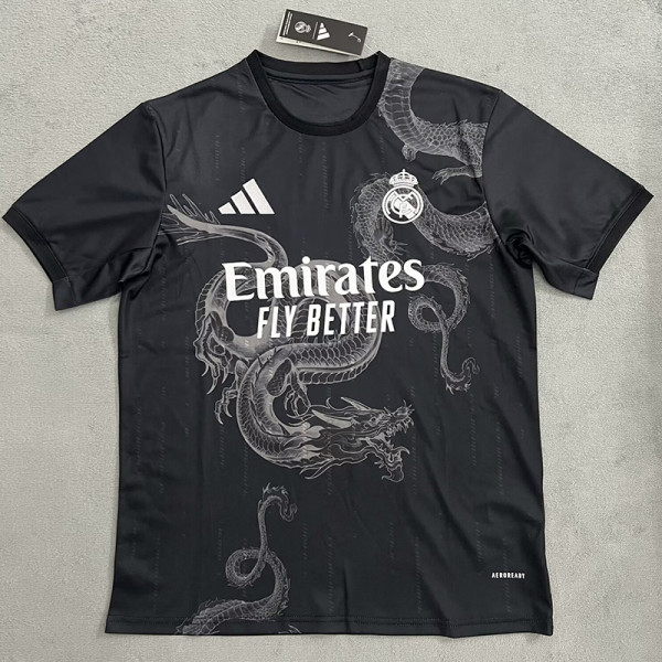24/25 RMA  Black ( White Dragon )Special Edition  Fans Soccer Jersey
