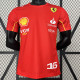 2024 F1 Formula One Ferrari #16 Red Racing Suit (圆领、16号、左肩带DX广告)