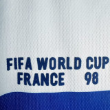 1998 France Away Long Sleeve Retro Soccer Jersey (长袖)(右胸带小字)