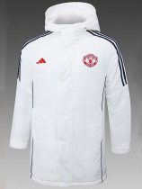 24/25 Man Utd White Hooded Cotton Coat 连帽棉衣