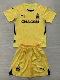 24/25 Marseille Yellow Goalkeepe Kids Soccer Jersey