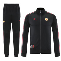 25/26  Man Utd Black Retro Edition Jacket Tracksuit#01