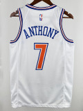 2018/2019 KNICKS ANTHONY #7 White Top Quality Hot Pressing NBA Jersey