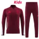 24/25  Bayern Bordeaux  Kids Half Pull Tracksuit  (童装、半拉链)