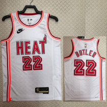 22/23 Heat BUTLER #22 White Top Quality Hot Pressing NBA Jersey (Retro Logo)