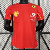 2024 F1 Formula One Ferrari Red Racing Suit (圆领、左肩带DX广告)