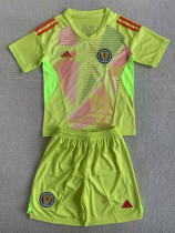 24/25 Scotland Green Goalkeeper Kids Soccer Jersey