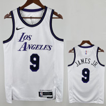 22/23 LAKERS BROWNIES # 9 White City EditionTop Quality Hot Pressing NBA Jersey(城市白、圆领)