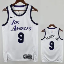 22/23 LAKERS BROWNIES # 9 White City EditionTop Quality Hot Pressing NBA Jersey(城市白、圆领)