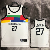 22/23 TIMBERWOLVES GOBERT #27 White City Edition Top Quality Hot Pressing NBA Jersey