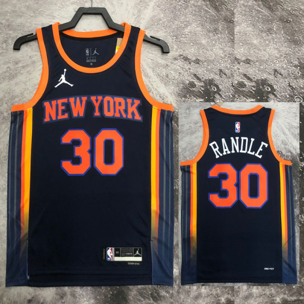 22/23 KNICKS RANDLE #30 Black Top Quality Hot Pressing NBA Jersey (Trapeze Edition) 飞人版