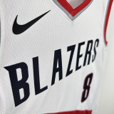 22/23 Trail Blazers AFIDIA #8 White City Edition Top Quality Hot Pressing NBA Jersey