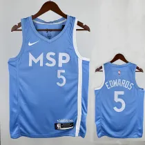 Timberwolves EDWARDS #5 Sky Blue Edition Top Quality Hot Pressing NBA Jersey