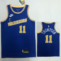 22/23 WARRIORS THOMPSON #11 Blue Top Quality Hot Pressing NBA Jersey (Retro Logo)