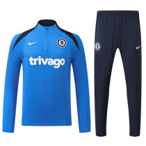 24/25 CHE Light Blue Player version Half Pull Tracksuit  (球员版、半拉链)