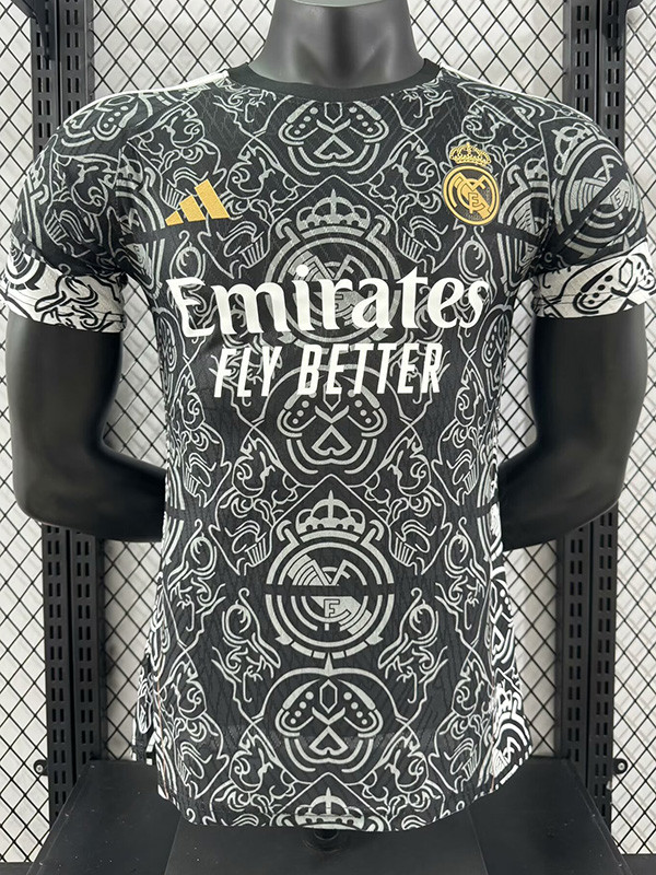 24/25 RMA Black and white patterns Special Edition Player Version Soccer Jersey