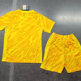 24/25 Portugal Yellow Goalkeeper Kids Soccer Jersey