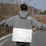 2025 New THE NORTH FACE Men Grey  Hooded Windbreaker男灰