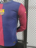 24/25 BAR Home Player Version Long Sleeve Soccer Jersey (No Advertisements无广告）