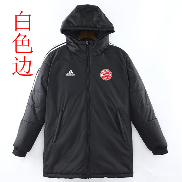 22/23 Bayern Black Hooded Cotton Coat White Edge (白色边) 棉衣