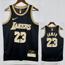 23/24 LAKERS JAMES # 23 Black Honor EditionTop Quality Hot Pressing NBA Jersey(荣耀版黑、圆领)