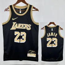 23/24 LAKERS JAMES # 23 Black Honor EditionTop Quality Hot Pressing NBA Jersey(荣耀版黑、圆领)