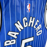 18/19 Magic BANCAIRO #5 Retro Striped Blue Top Quality Hot Pressing NBA Jersey 复古 条纹蓝色