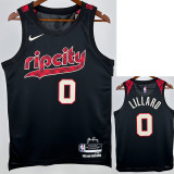 23/24 Trail Blazers LILLARD #0 Black City Edition Top Quality Hot Pressing NBA Jersey