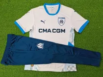24/25 Marseille Home Player Version Soccer Jersey（Lake Blue pants）湖蓝裤